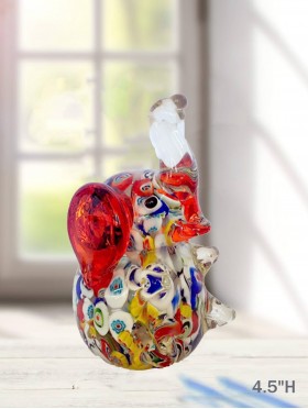 Glass Elephant with Flowers